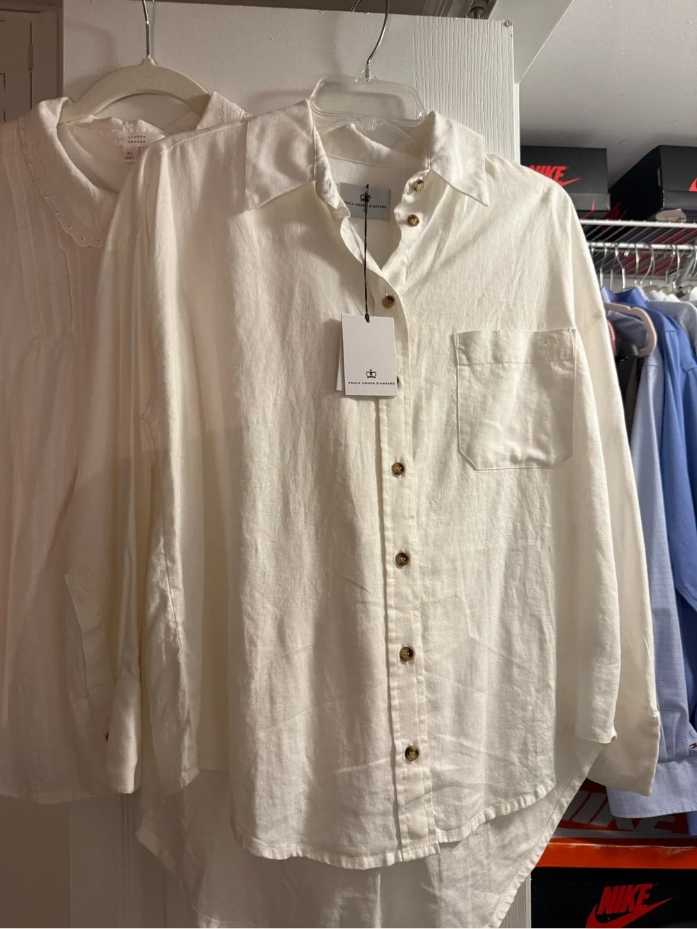 GAP, Lauren Conrad XL White & Ivory Lace-Trim Button Front Top Set of 3 - Picture 3 of 5